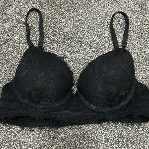 Black lace push up bra